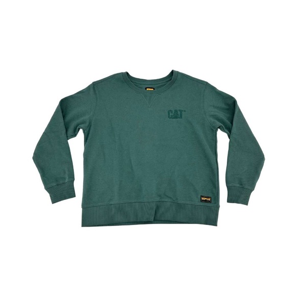 Caterpillar Tops - B - CAT Caterpillar Green Sweatshirt Crewneck Workwear Y2K Unisex
